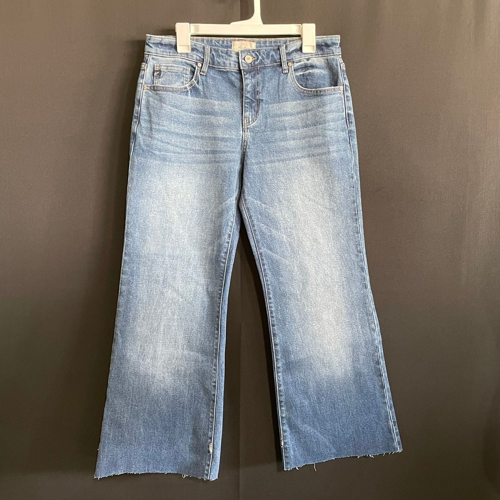Kancan Wide Leg Jeans Womens Blue Good Raw Hem High Rise KC7281M-N